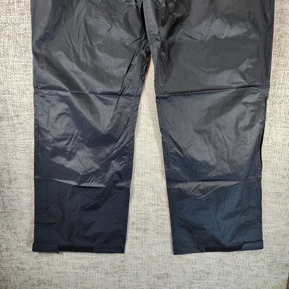 Eddie Bauer Cloud Cap Rain Pant Mens XLT Black Zip Pockets Adjustable Cuffs NWT